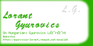 lorant gyurovics business card